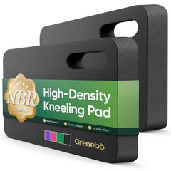 Grenebo Kneeling Pad black front view with ergonomic 1.6 inch thickness
