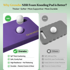 Grenebo kneeling pad purple side view showing thickness