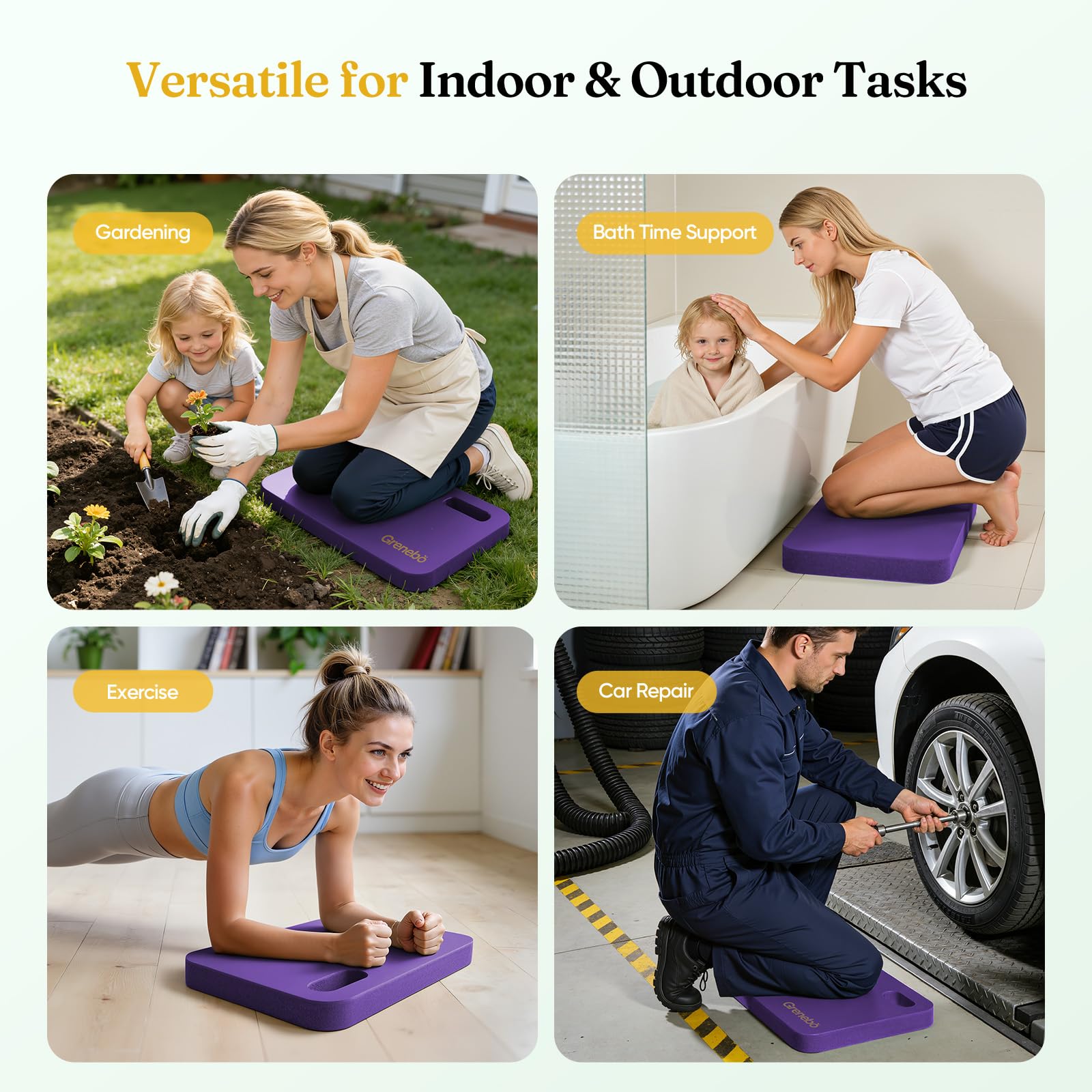 Grenebo kneeling pad purple with texture detail