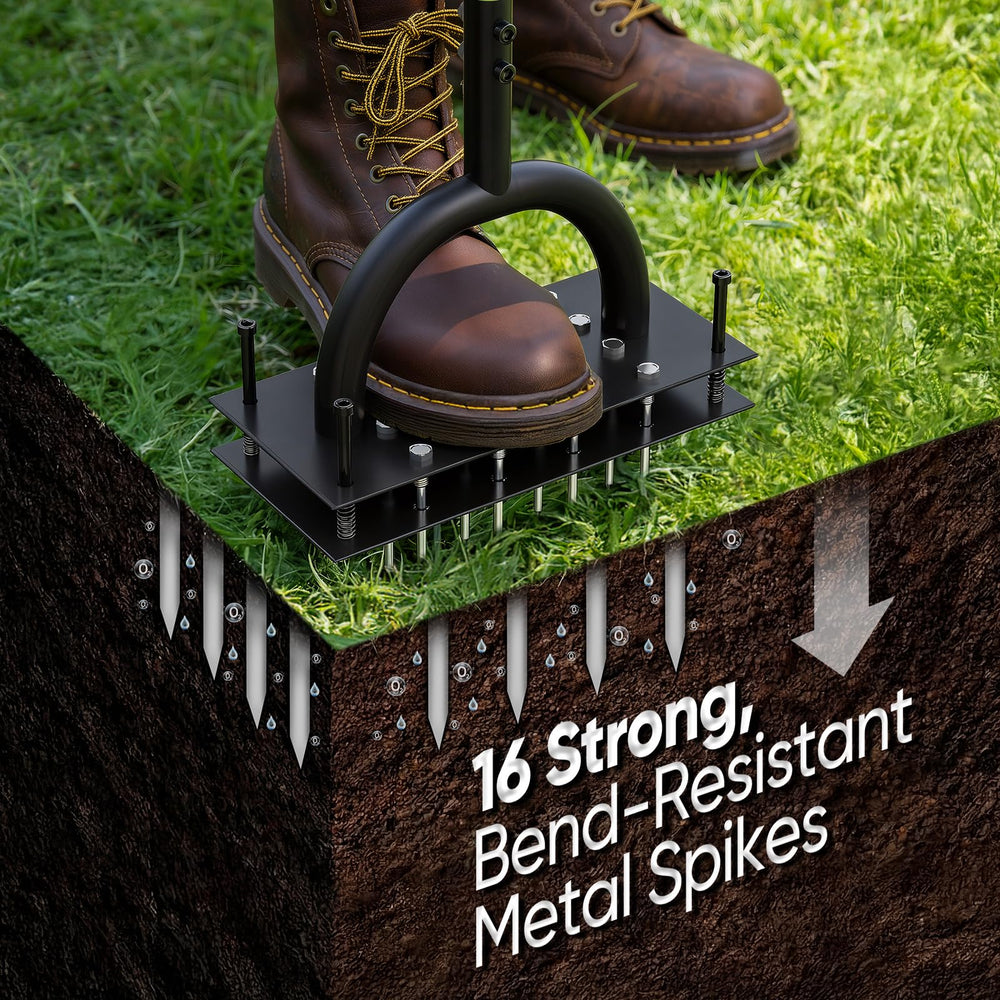 Grenebo Lawn Aerator assembled with spikes