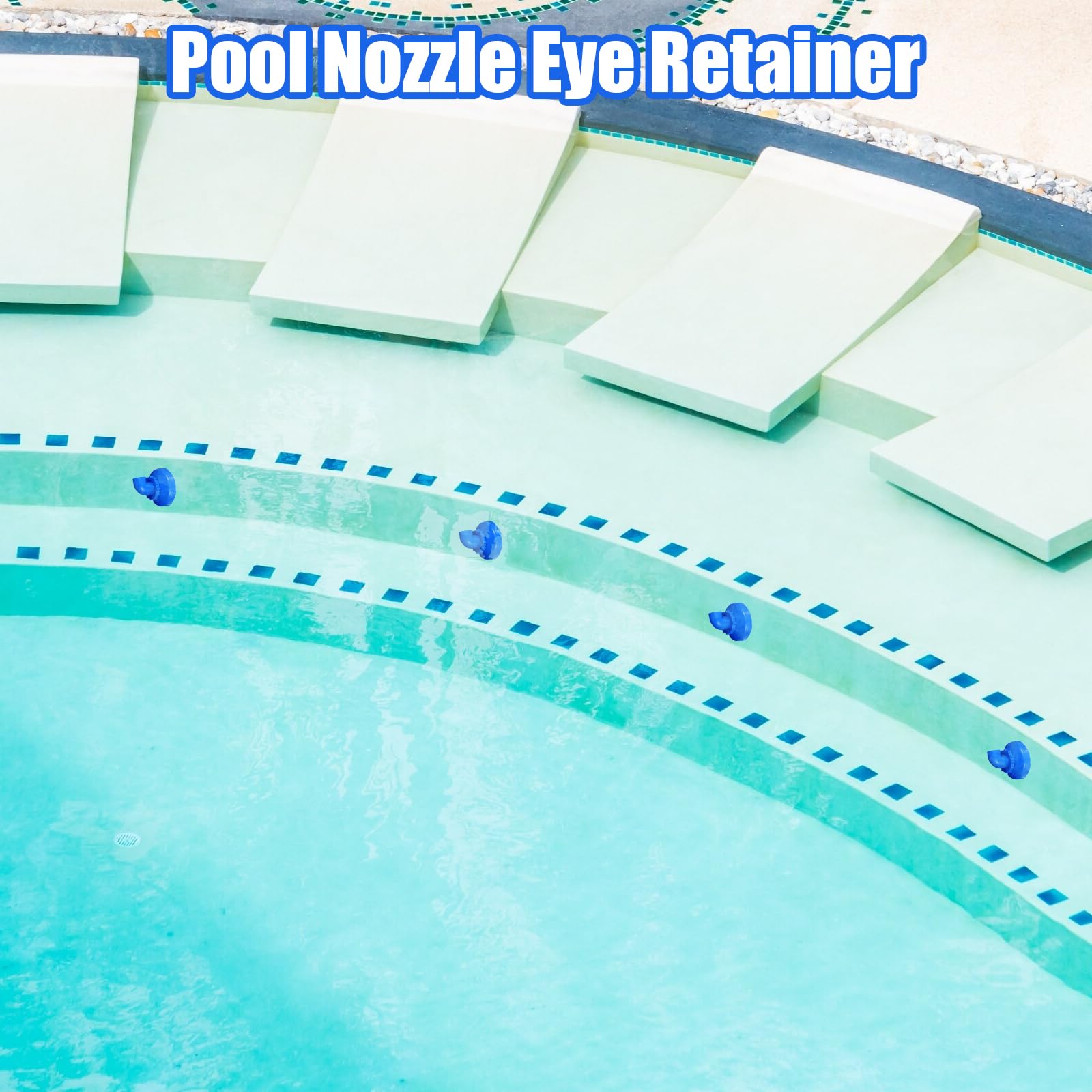 Grevosea Pool Return Jet Nozzle displayed with pool accessories
