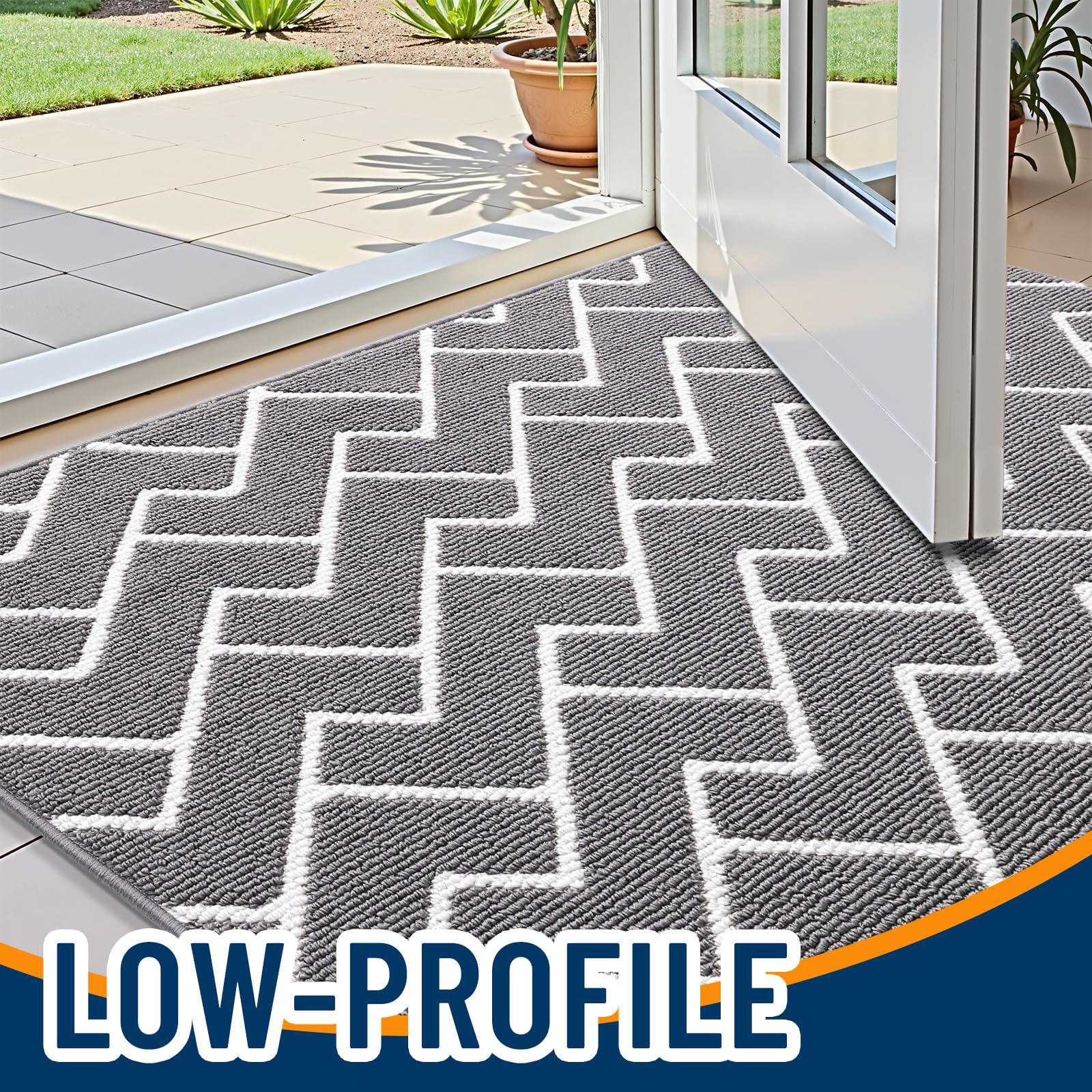 Grey OLANLY doormat in modern entryway setting