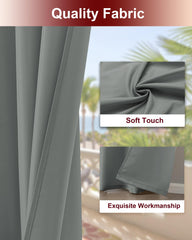 Grey waterproof outdoor curtains set of 8 by HolidayIdeas