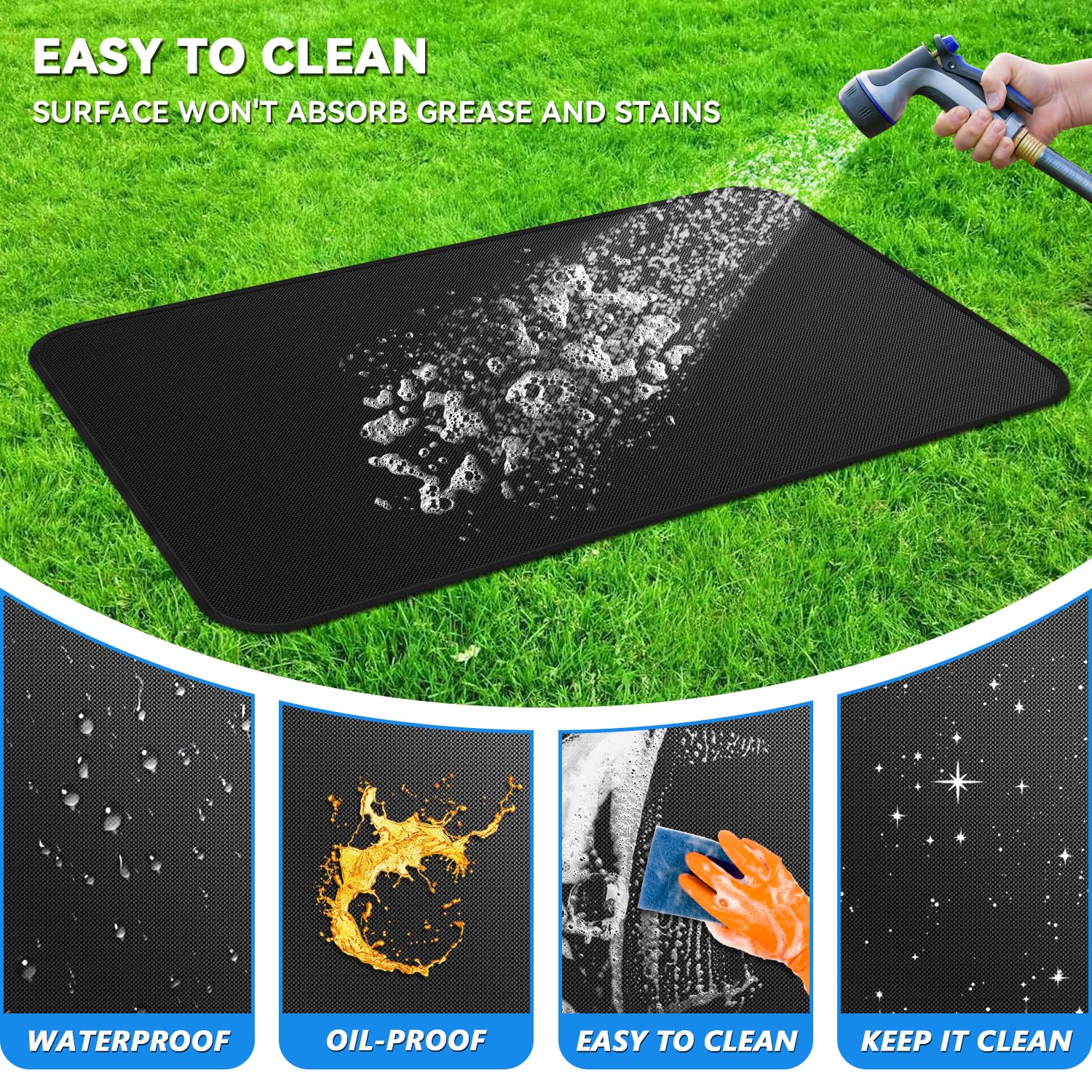GRIBUDDY Under Grill Mat protecting patio