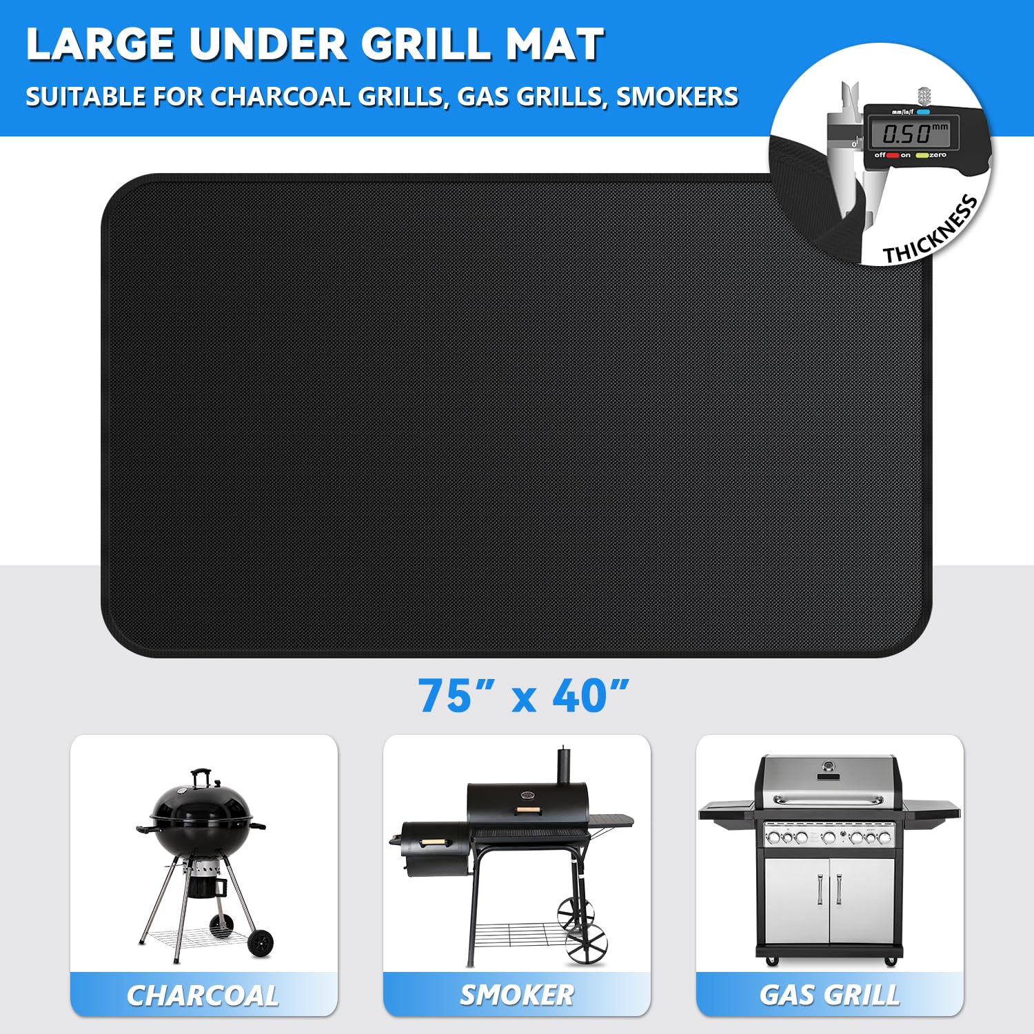 GRIBUDDY Under Grill Mat with grill setup