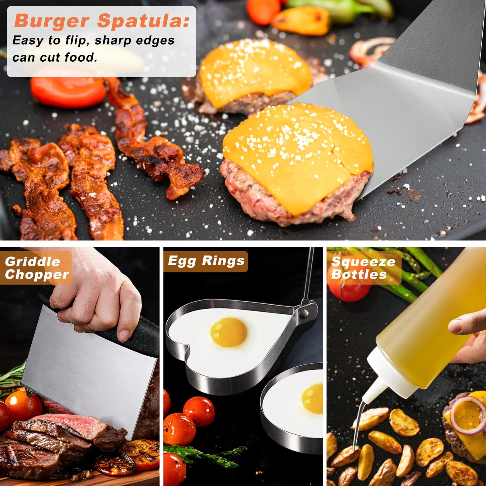 Griddle chopper and scraper from the kit