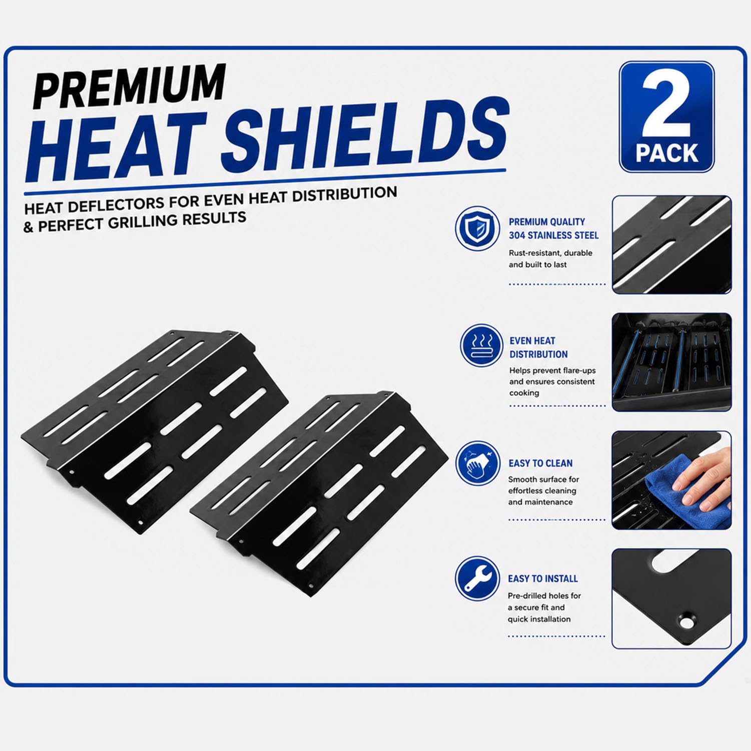 Grieptra Heat Deflector dimensions 13.25 x 8.75 inches