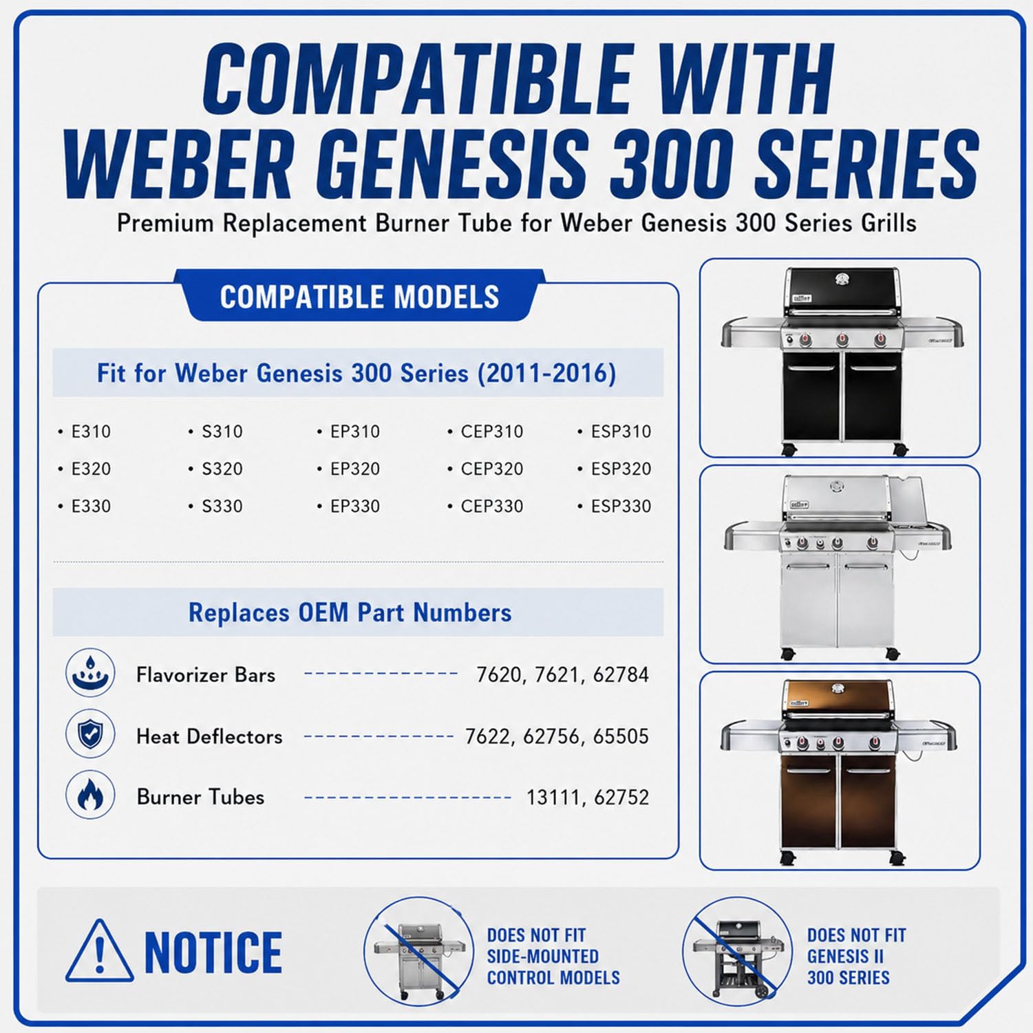 Grieptra Heat Deflectors installed on Weber Genesis grill