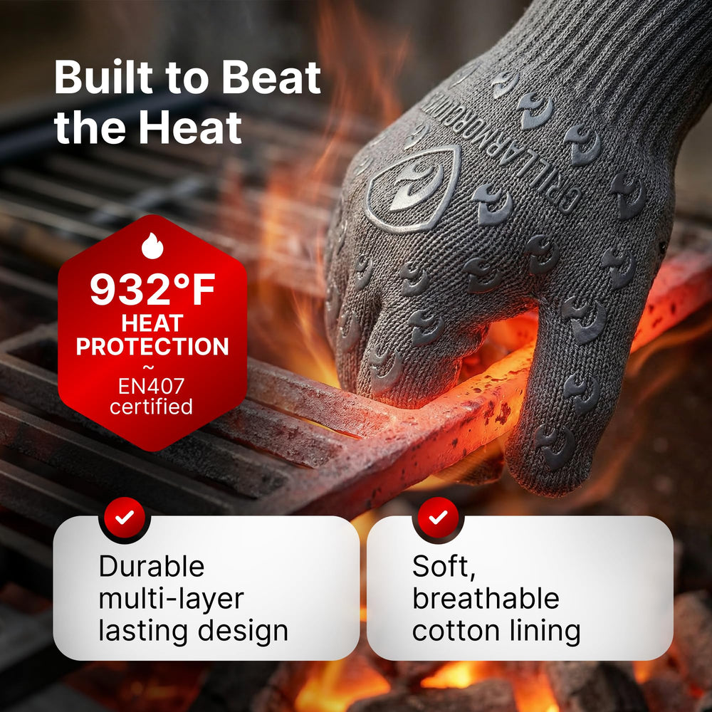 Grill Armor Gloves demonstrating extended wrist coverage