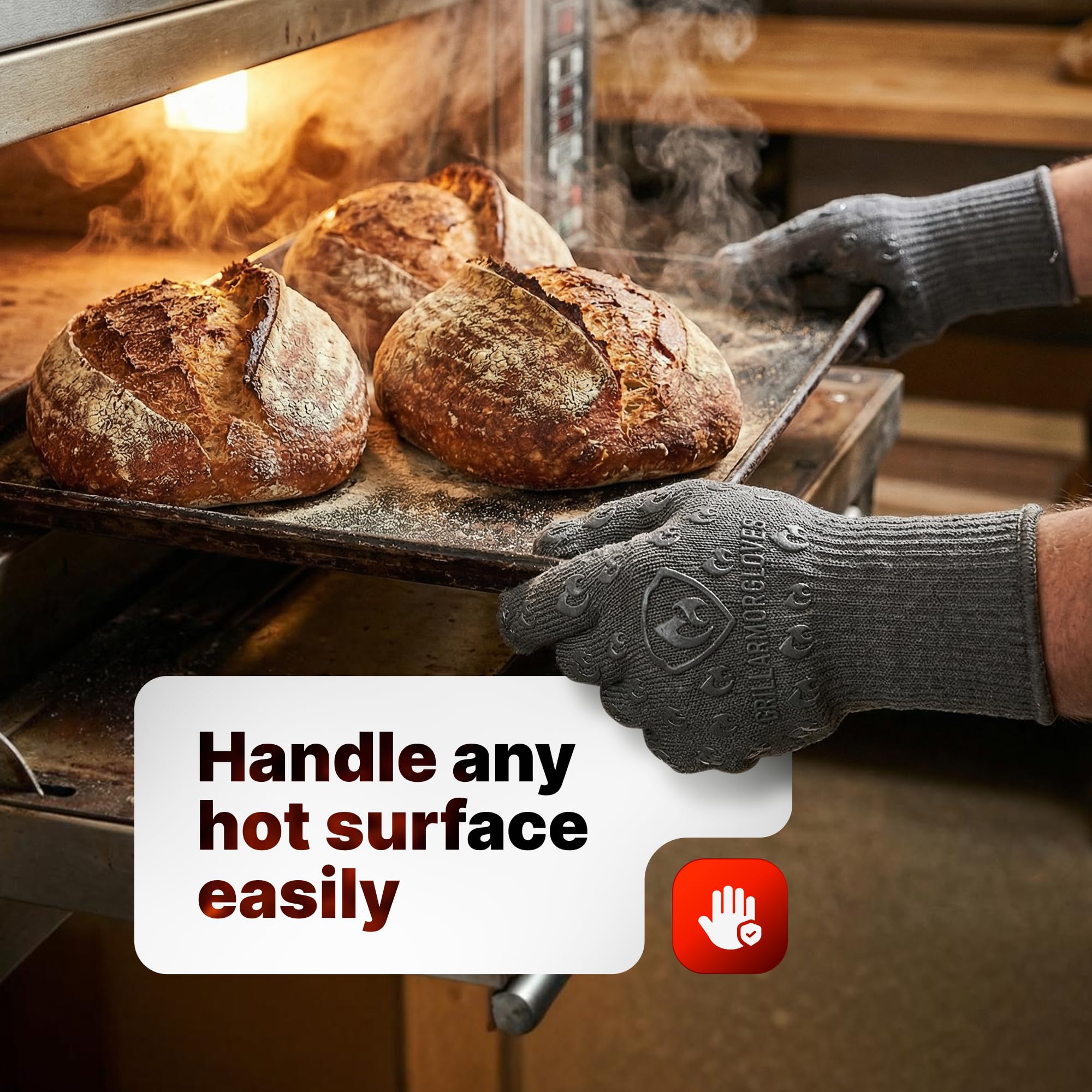 Grill Armor Gloves folded, highlighting durable aramid material
