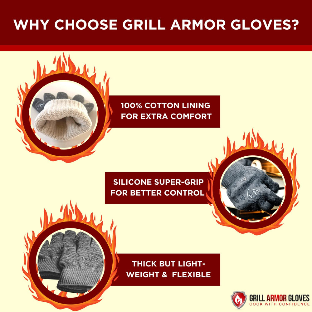 Grill Armor Gloves red colour on display