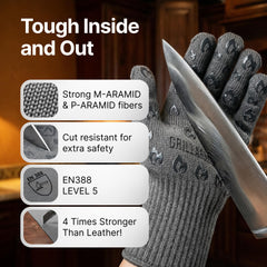 Grill Armor Gloves showcasing silicone grip for secure handling