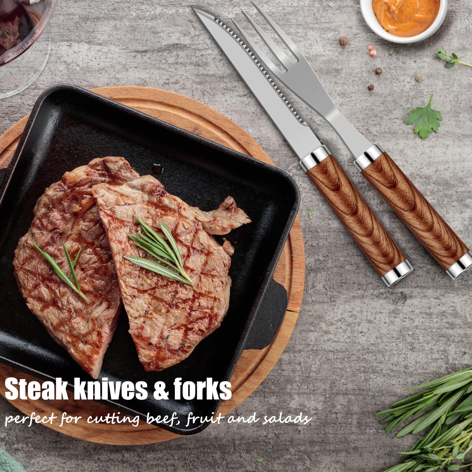 Grill brush and meat thermometer from RINPIR grilling tools