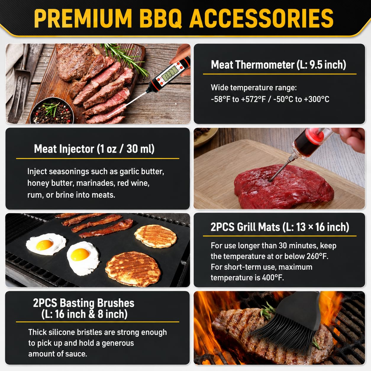 Grill cleaning brush from Taimasi accessories set
