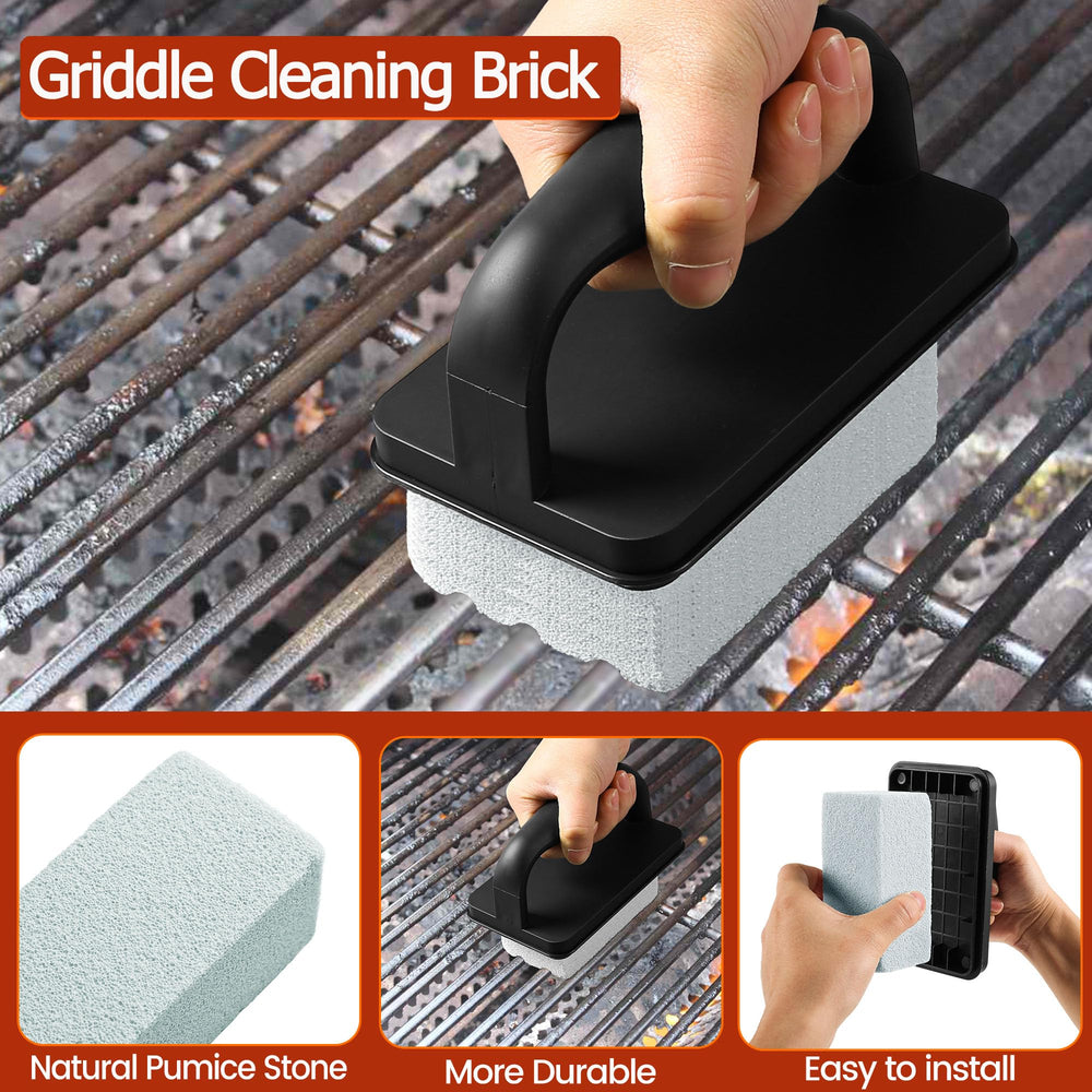 Grill cleaning stone with handle from CCTVRTV kit