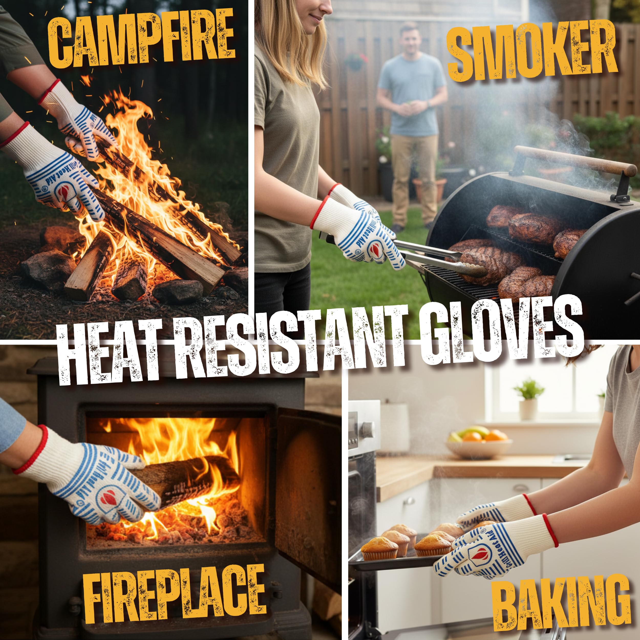 Grill Heat Aid Grill Gloves close-up showing aramid material