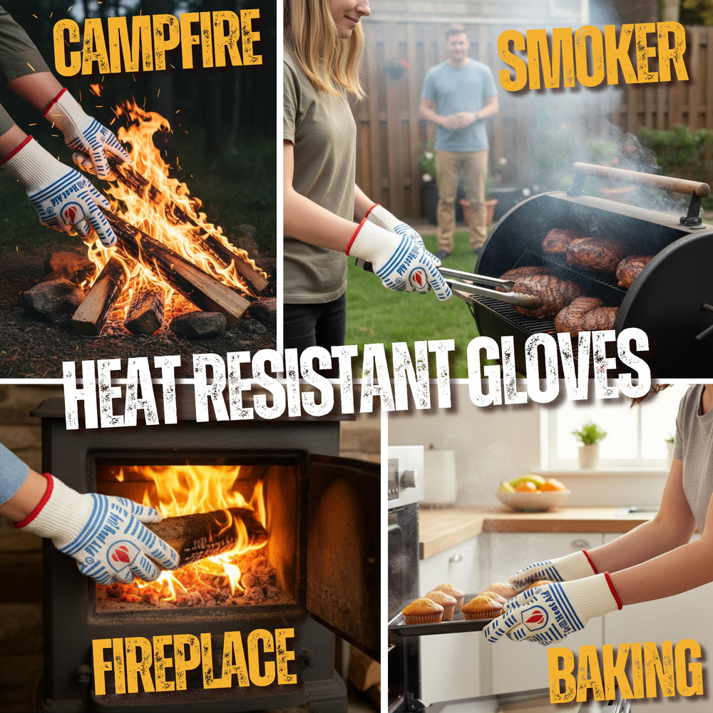 Grill Heat Aid Grill Gloves close-up showing aramid material