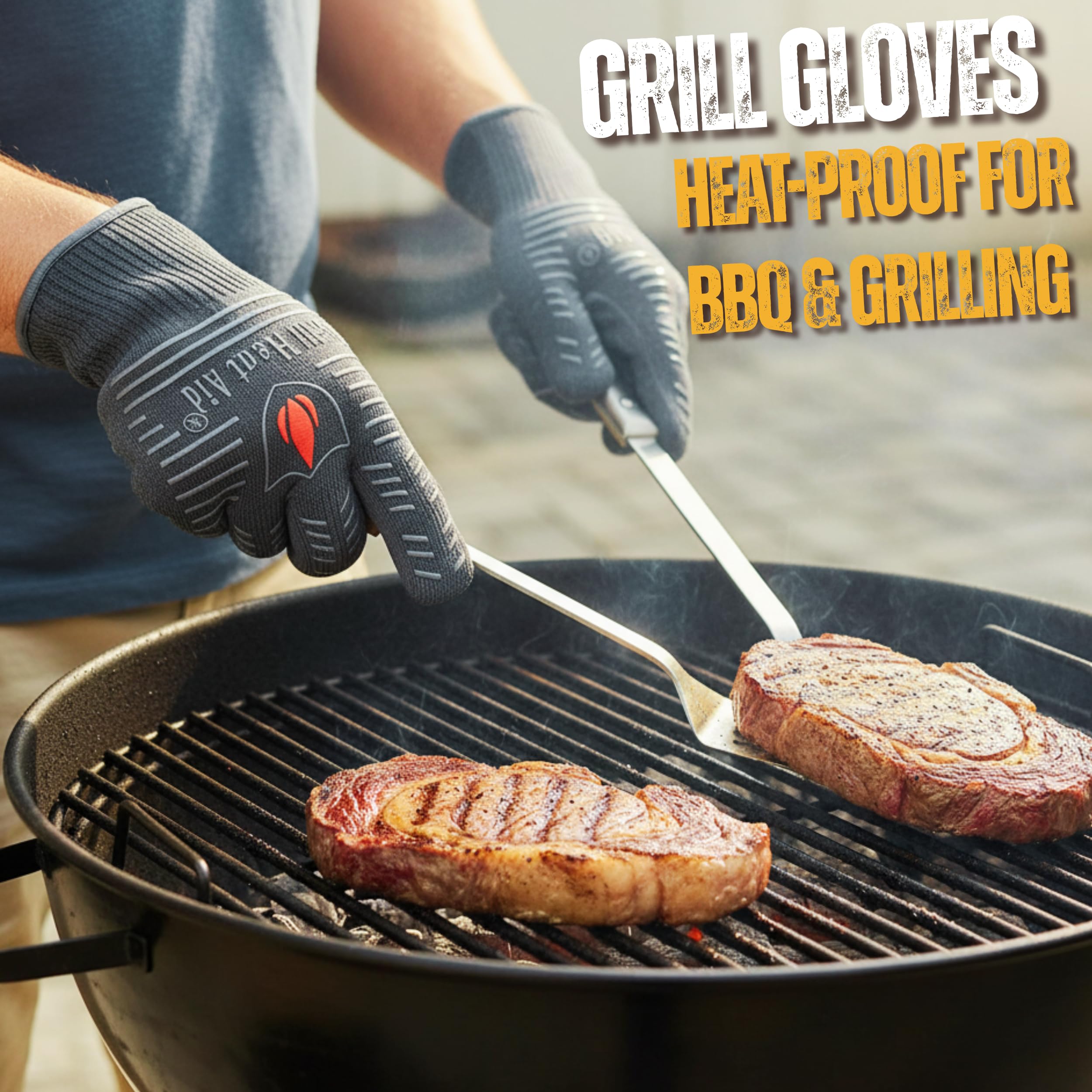 Grill Heat Aid Grill Gloves showing aramid material close-up