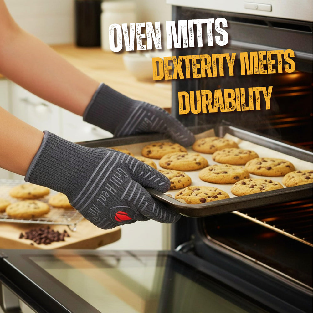 Grill Heat Aid Grill Gloves showing inside cotton-poly blend
