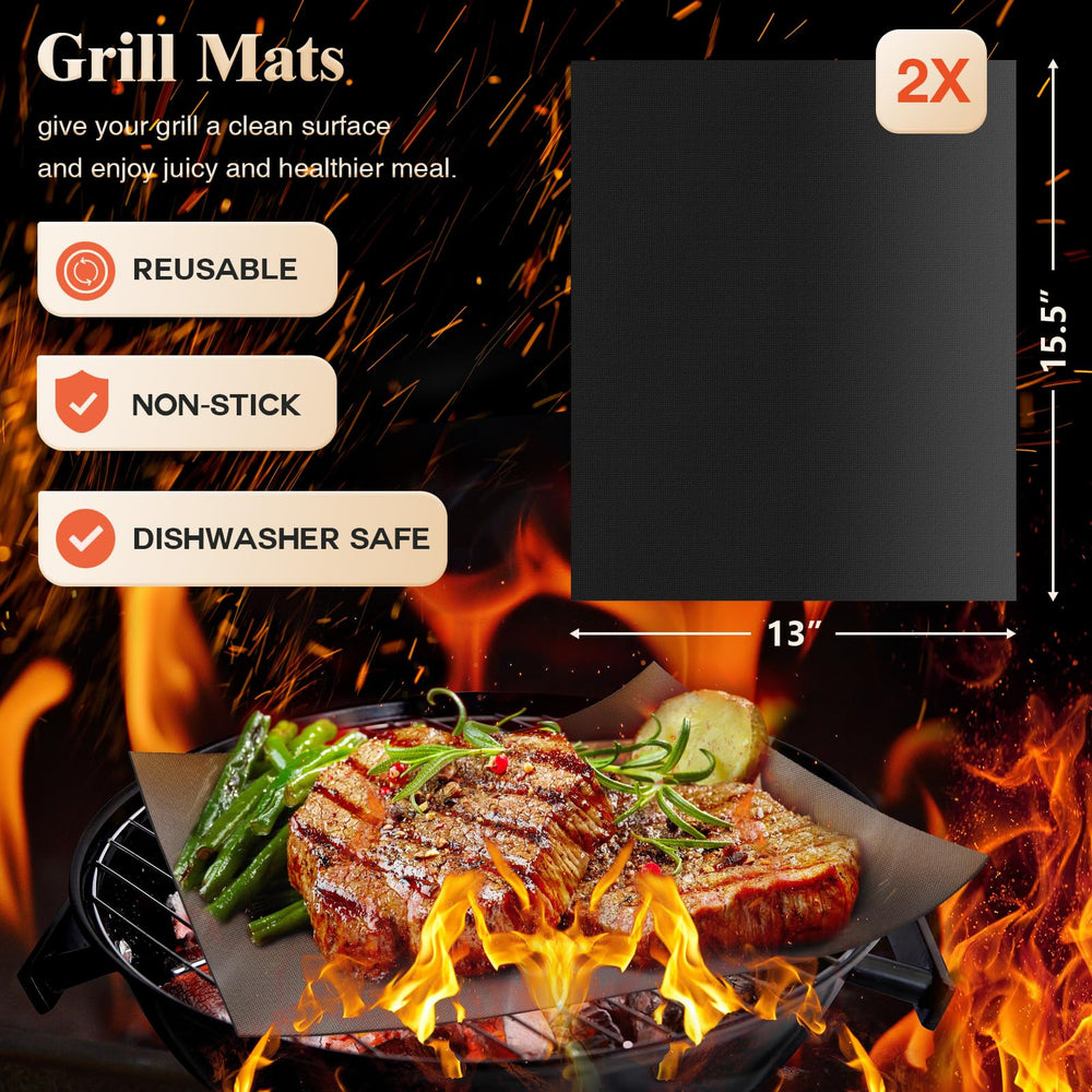 Grill mats and corn holders from ROMANTICIST BBQ Grill Accessories Set