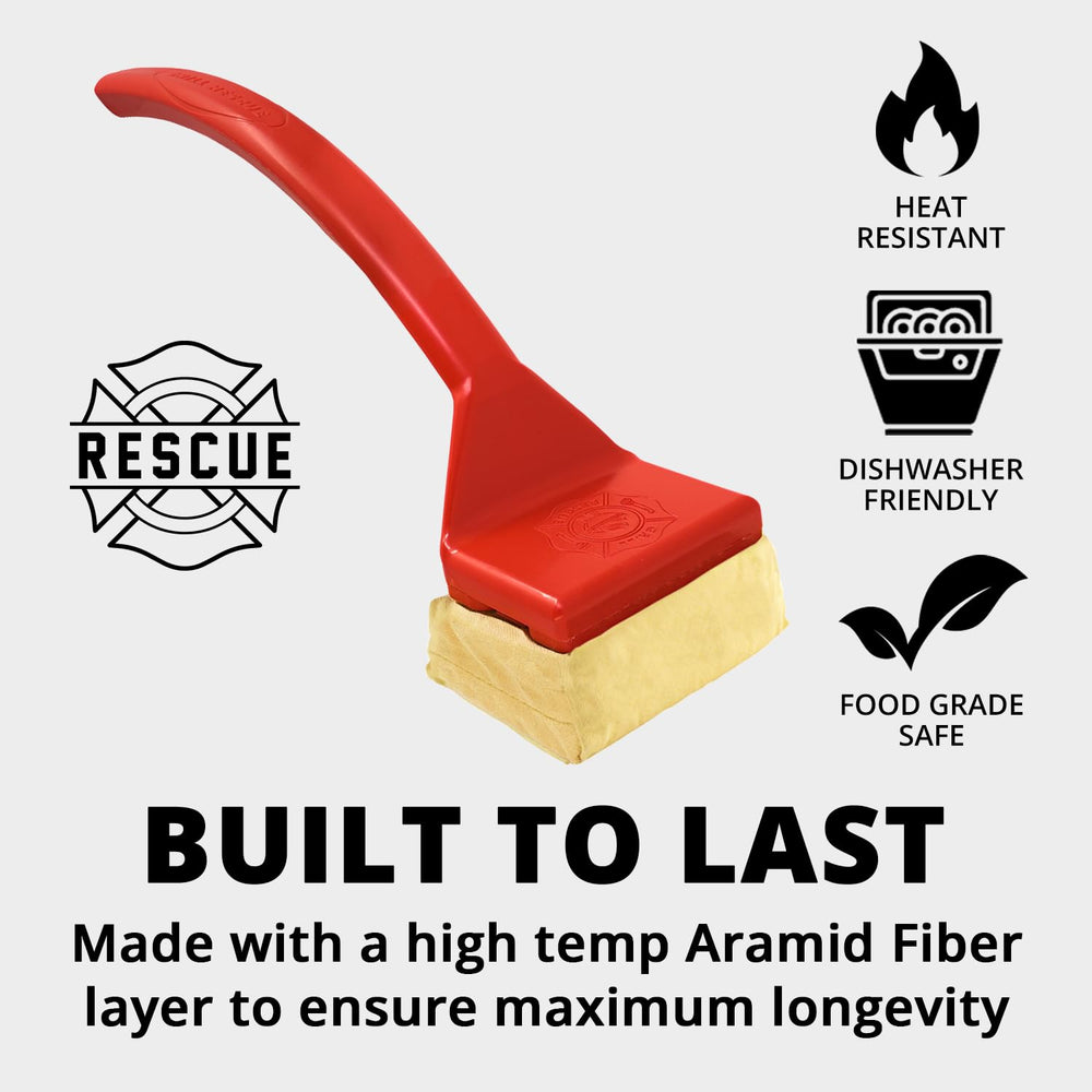 Grill Rescue Bristle Free Grill Brush in use on a gas grill