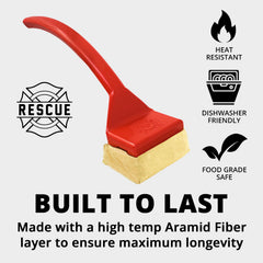 Grill Rescue Bristle Free Grill Brush in use on a gas grill