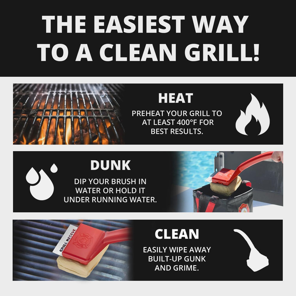 Grill Rescue brush with built-in scraper edge