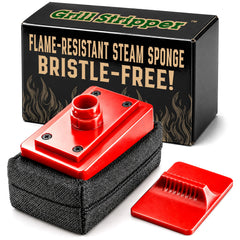 Grill Stripper Grill Cleaner front view with sponge