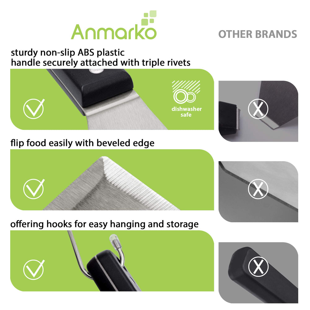 Grill tongs included in Anmarko Metal Spatula Set with a comfortable grip