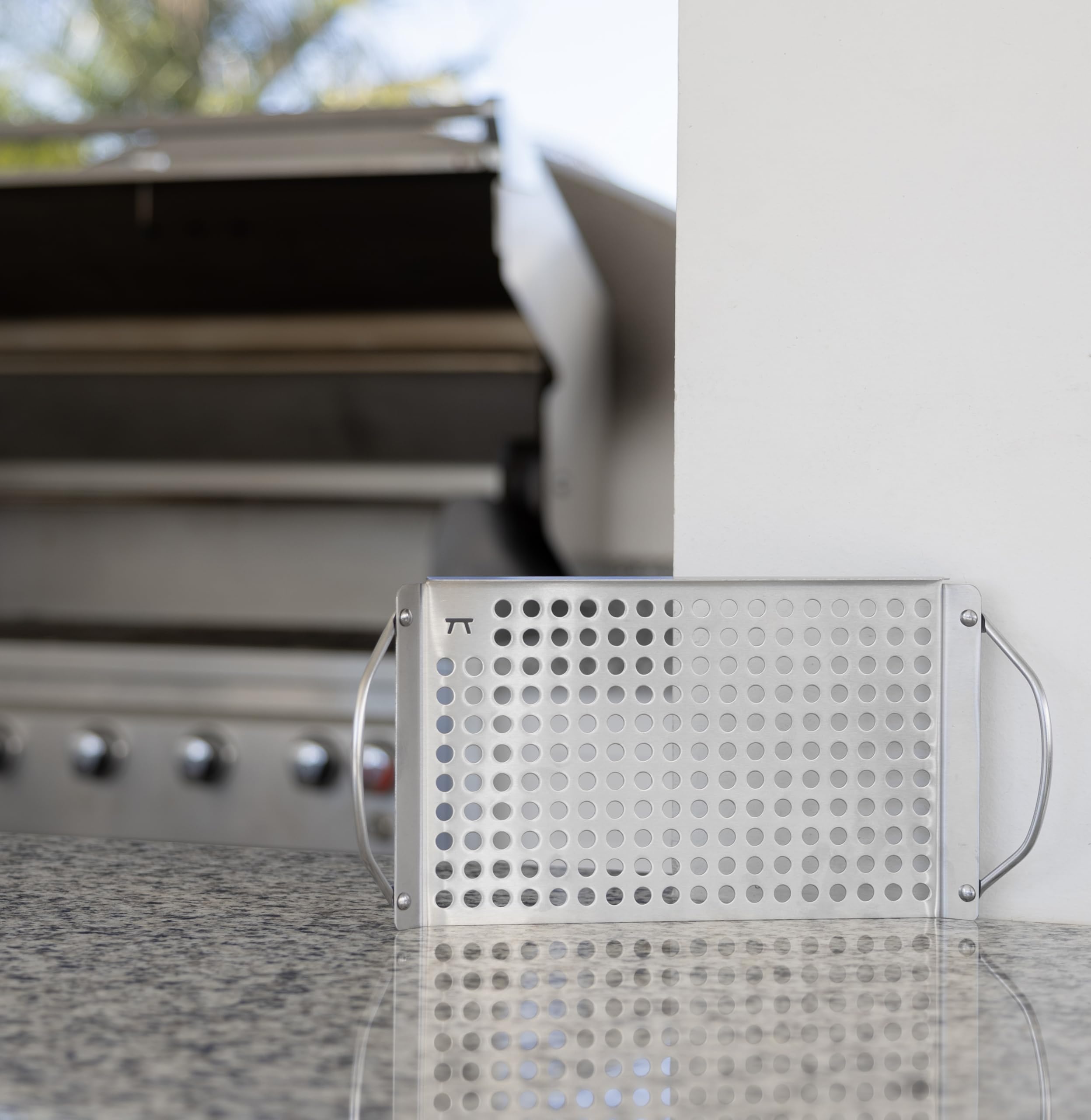 Grill Topper on a barbecue grill with food