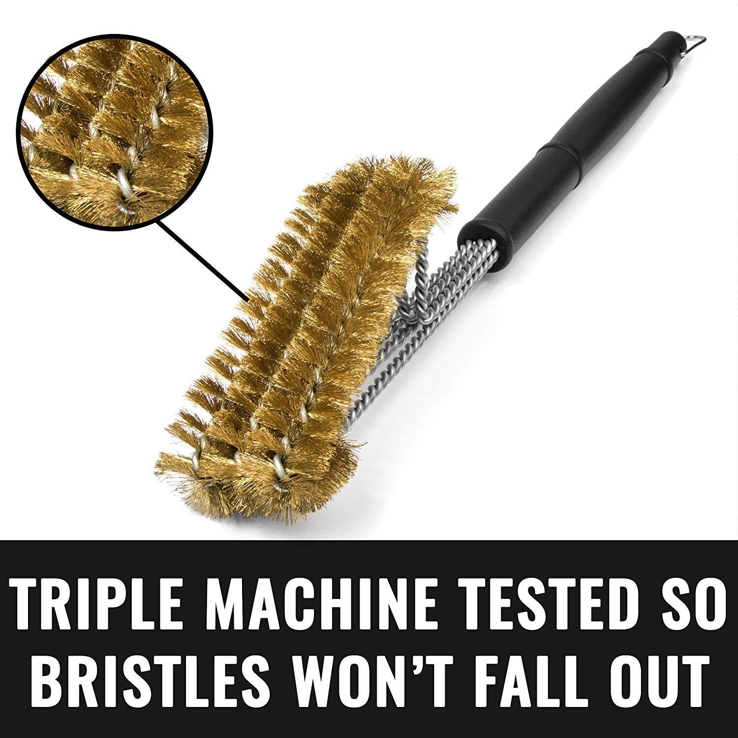 Grillaholics Brass Grill Brush attachment detail