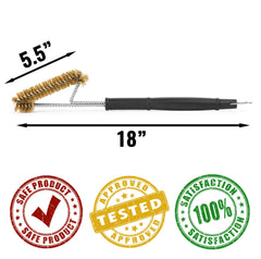 Grillaholics Brass Grill Brush in use on a grill