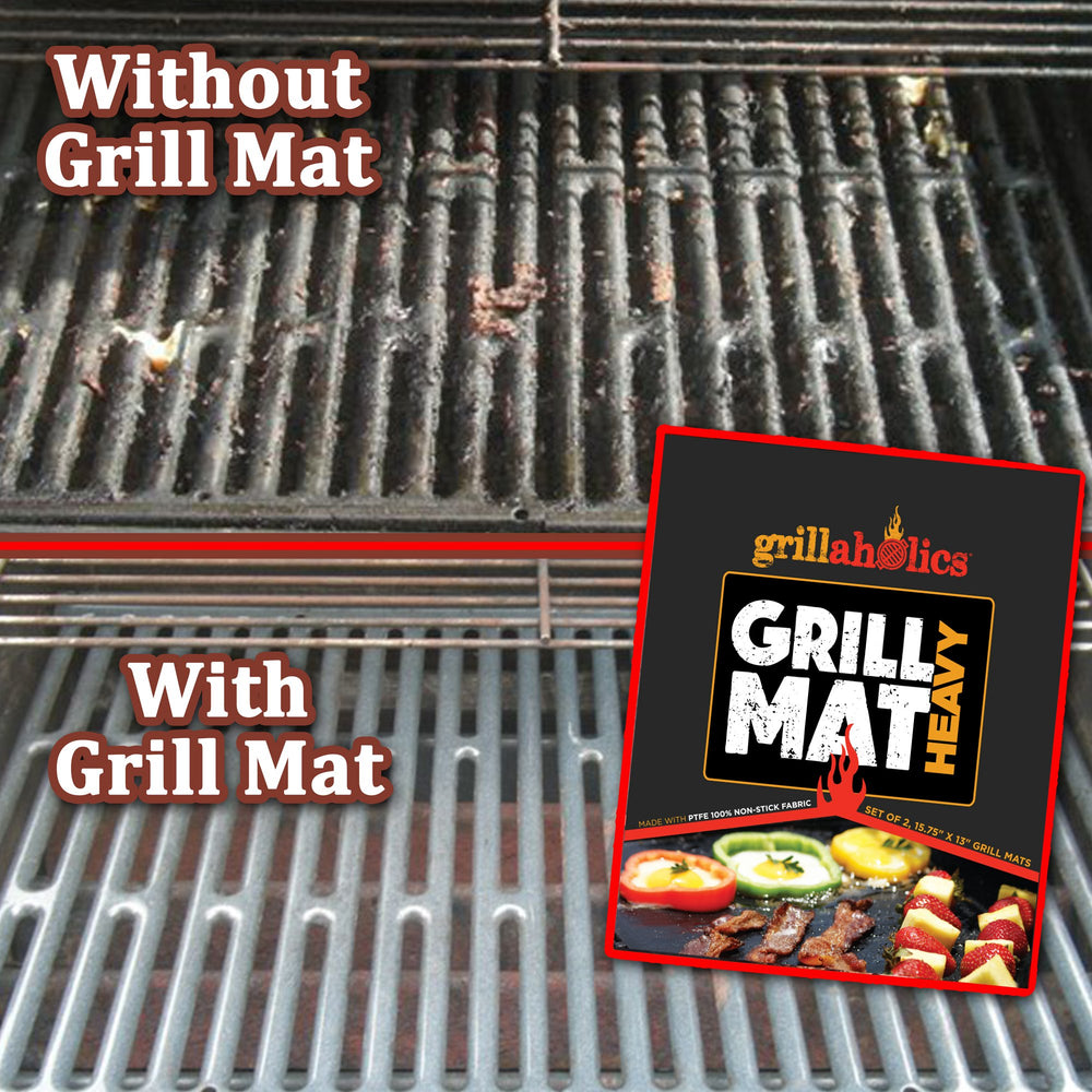 Grillaholics Heavy Duty Grill Mat set displayed