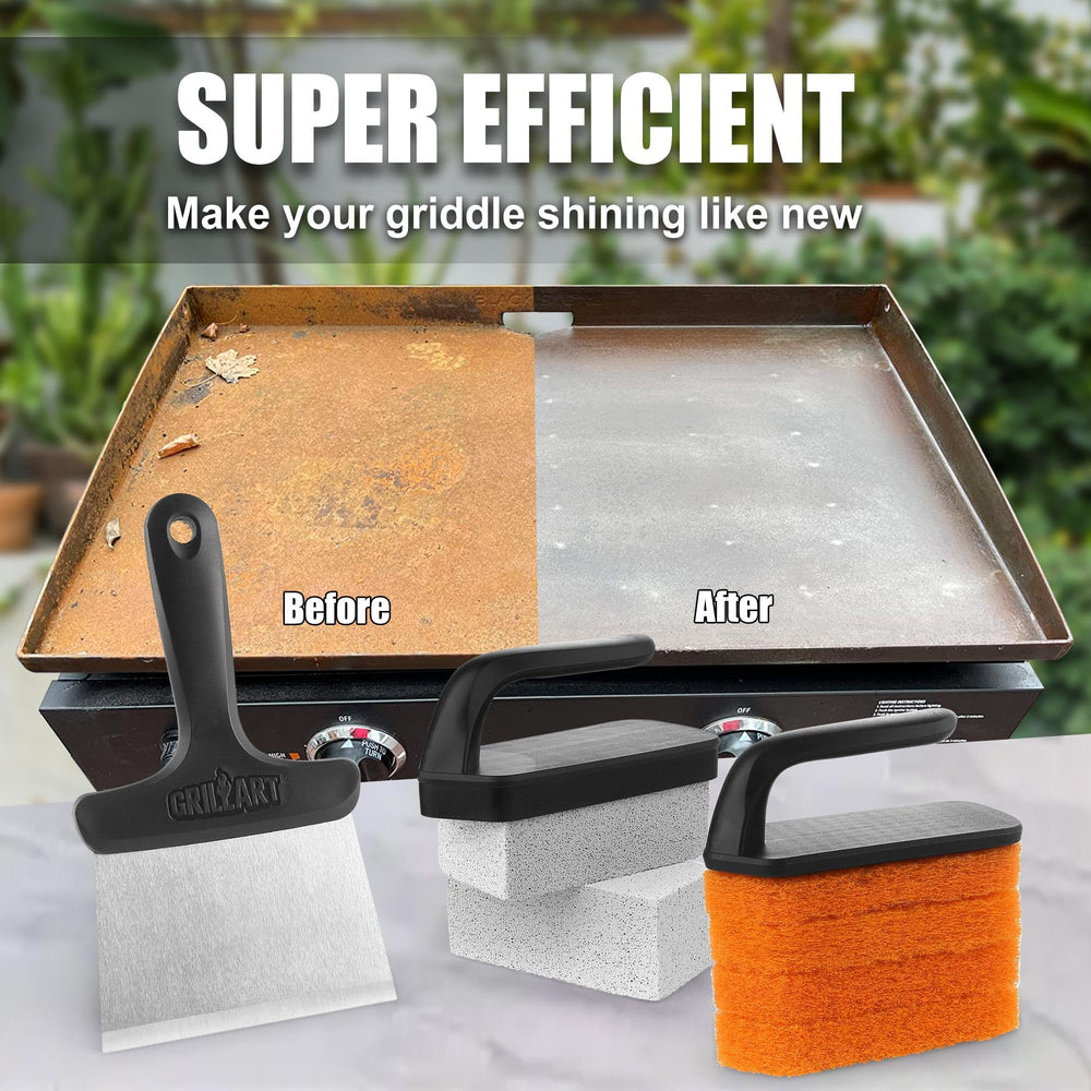 GRILLART Griddle Cleaning Kit components laid out