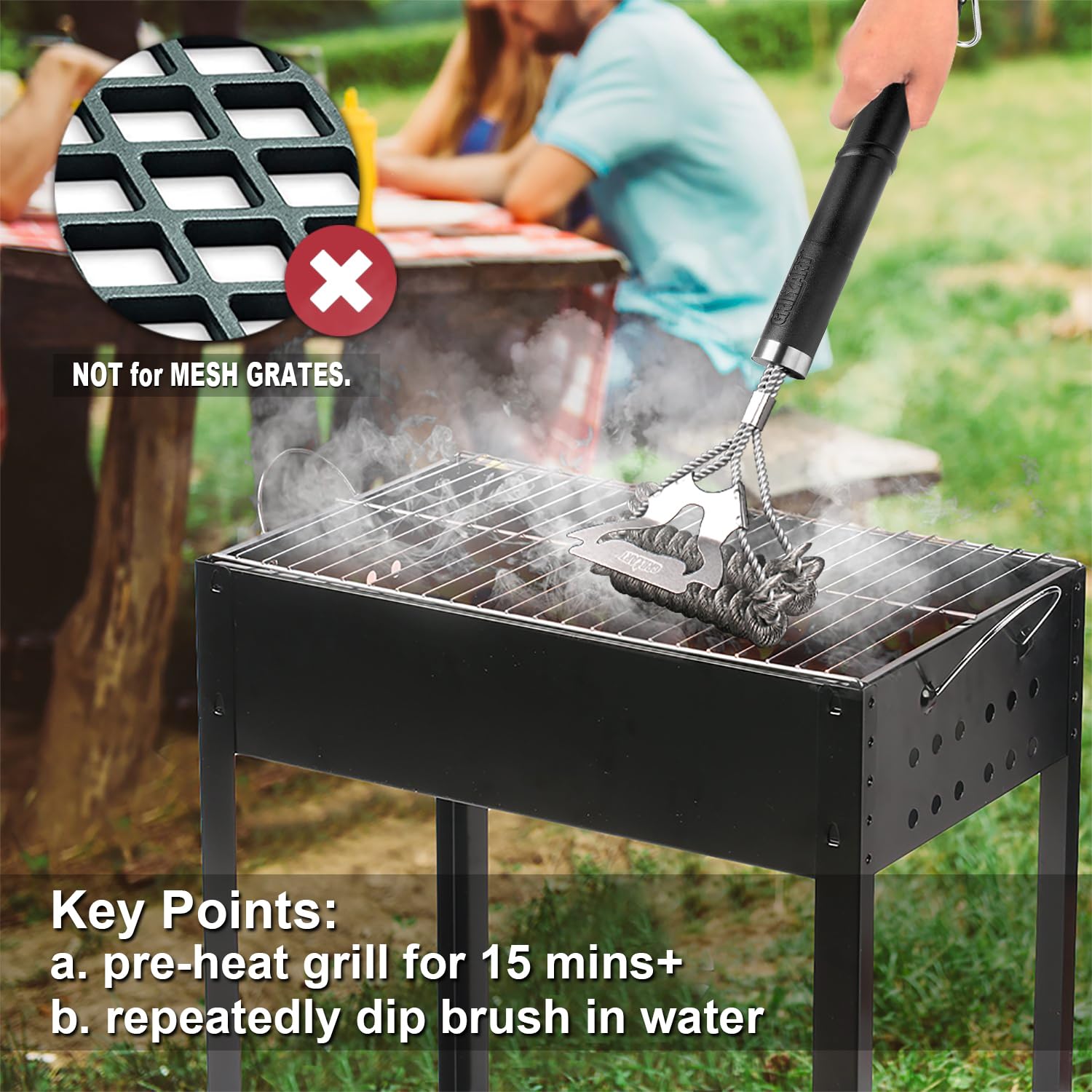 GRILLART grill brush and scraper included
