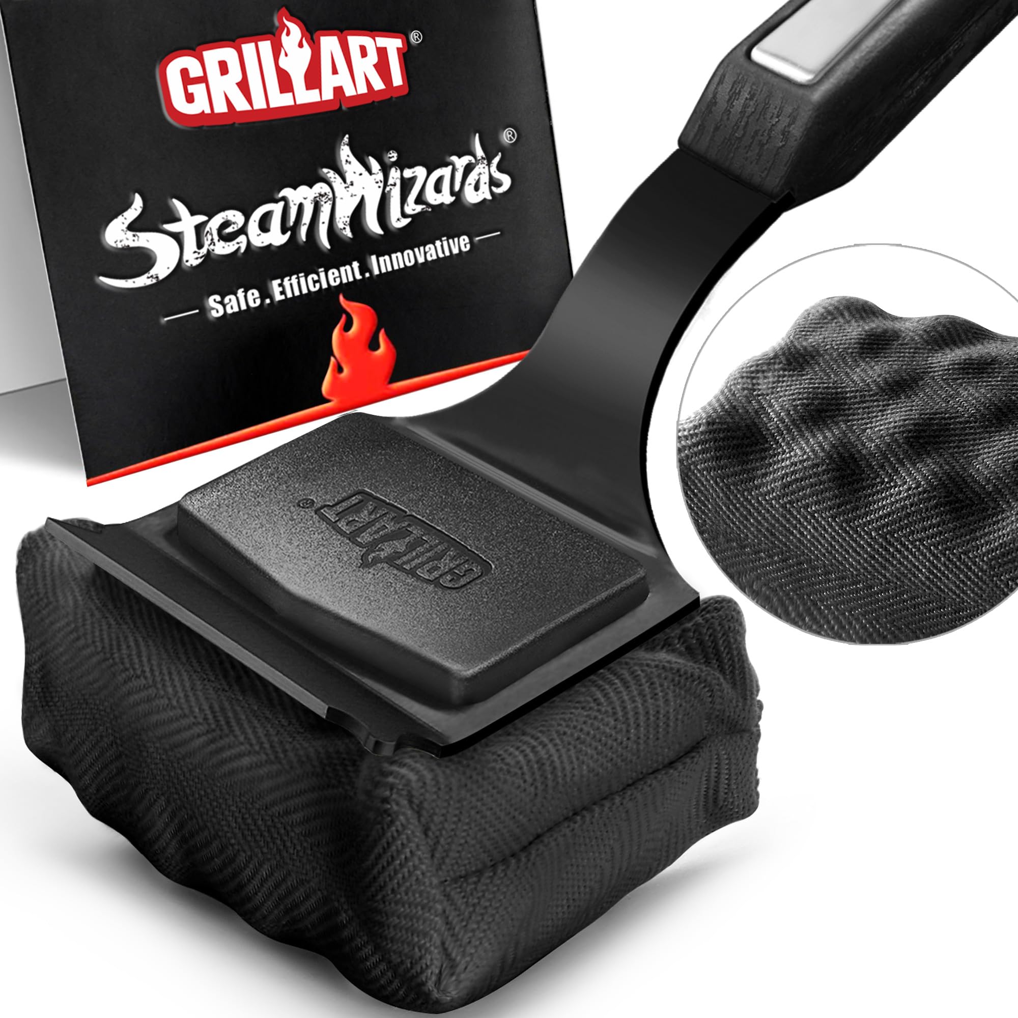 GRILLART Grill Brush Bristle Free cleaning head close-up