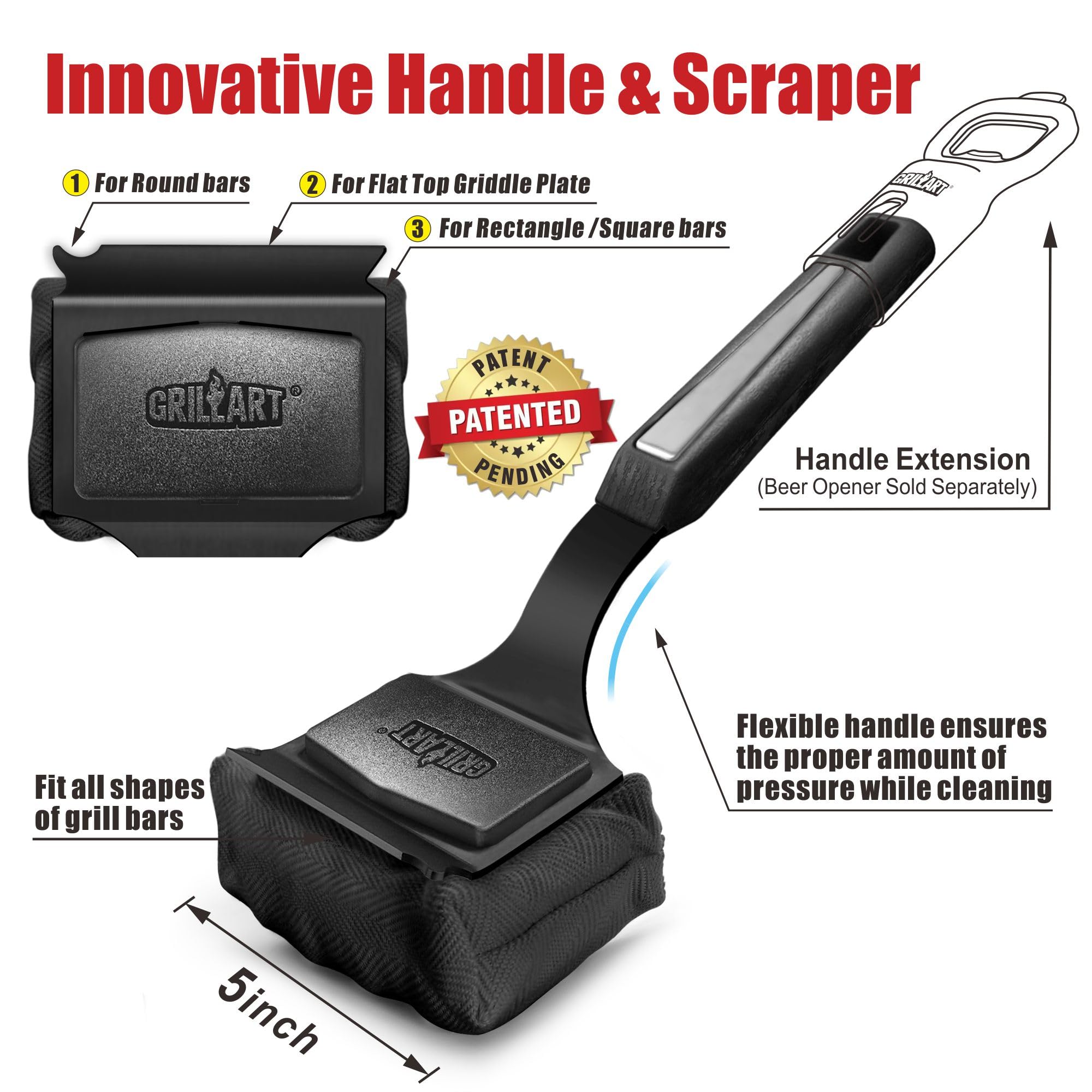 GRILLART Grill Brush Bristle Free packaging detail