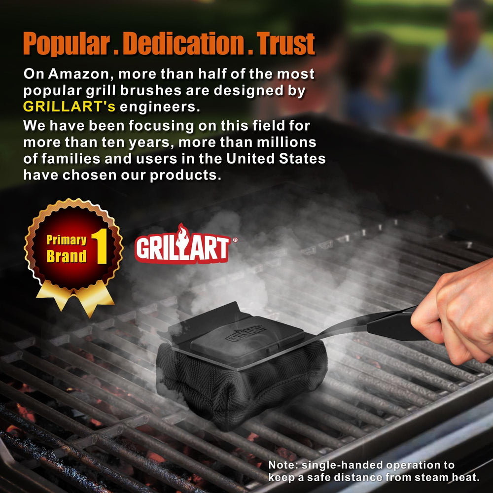 GRILLART Grill Brush Bristle Free removable head