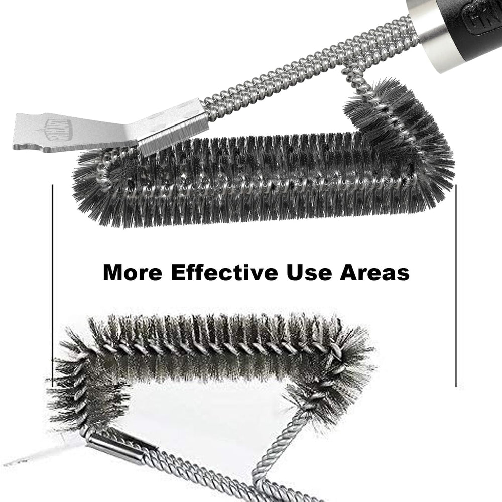 GRILLART Grill Brush demonstrating cleaning grill grates