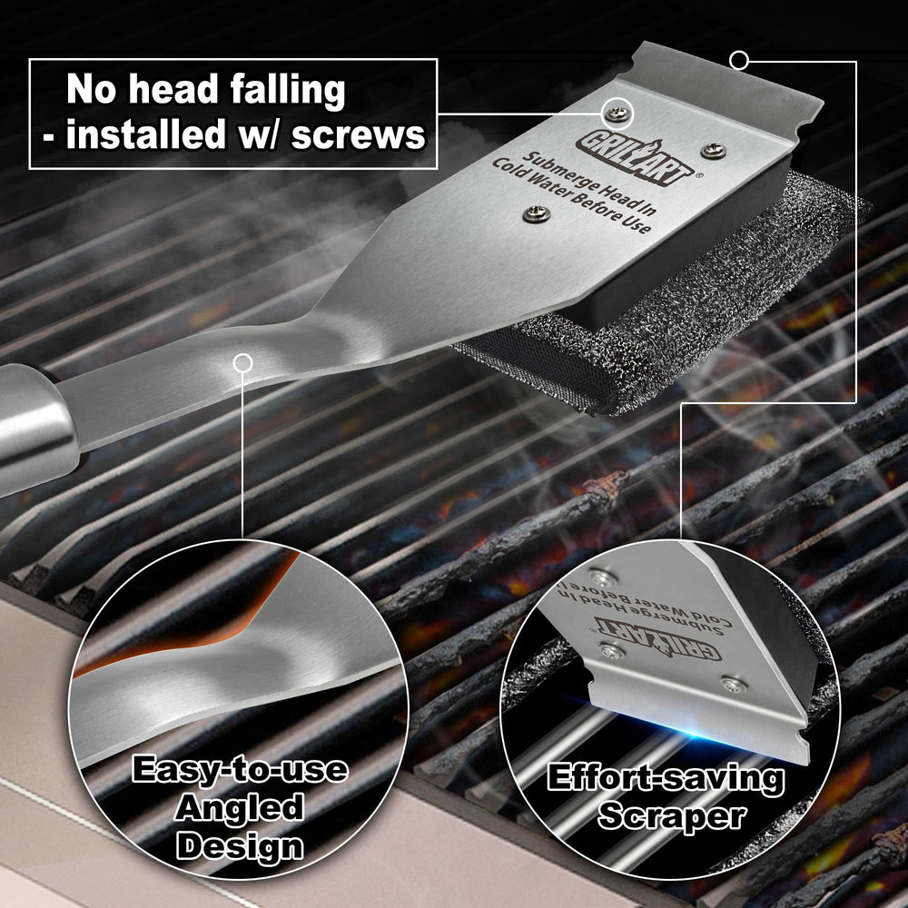 GRILLART grill brush head with hanging ring