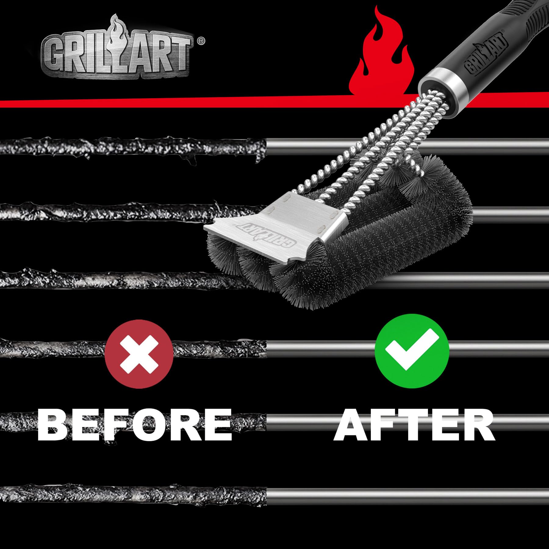 GRILLART Grill Brush packaging display