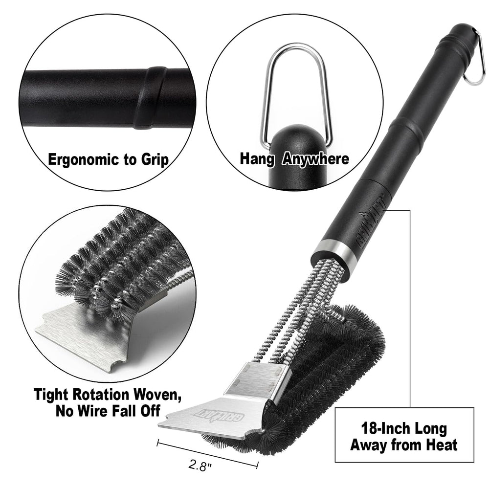 GRILLART Grill Brush packaging showing product details