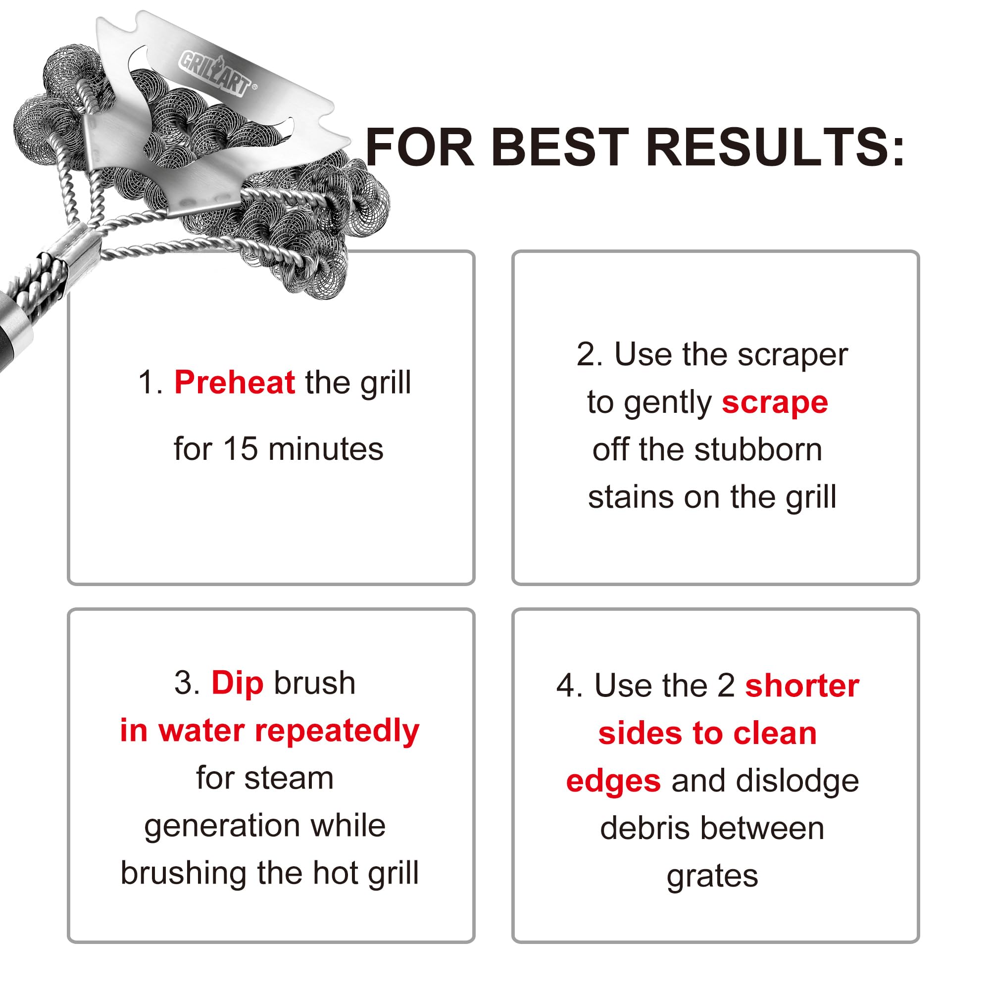 GRILLART grill brush product packaging