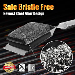 GRILLART stainless steel grill brush head close-up
