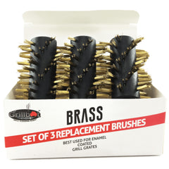 Grillbot Brass Replacement Brushes front view, set of 3