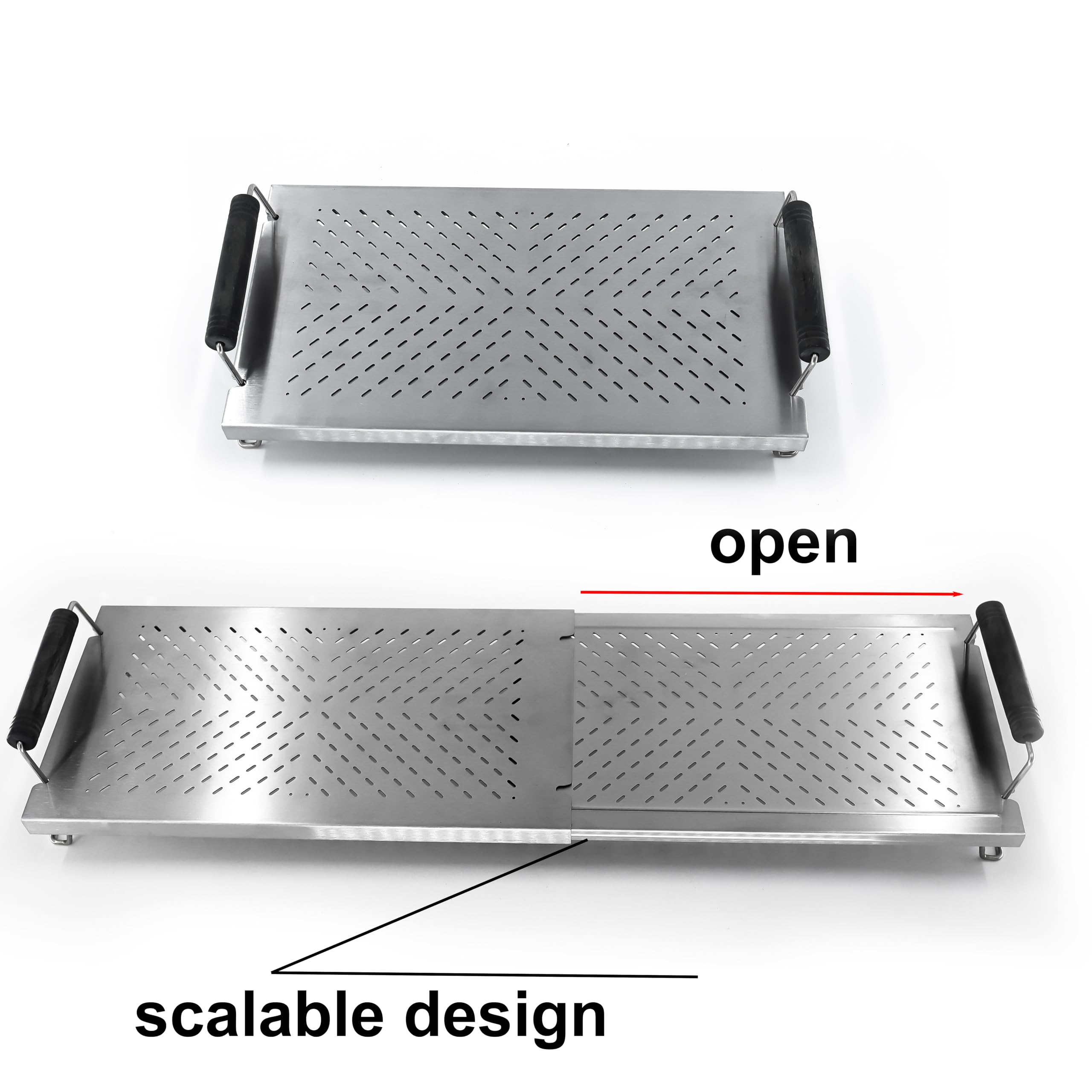 GRILLFANCY Adjustable Grill Warming Rack extended for larger cooking area