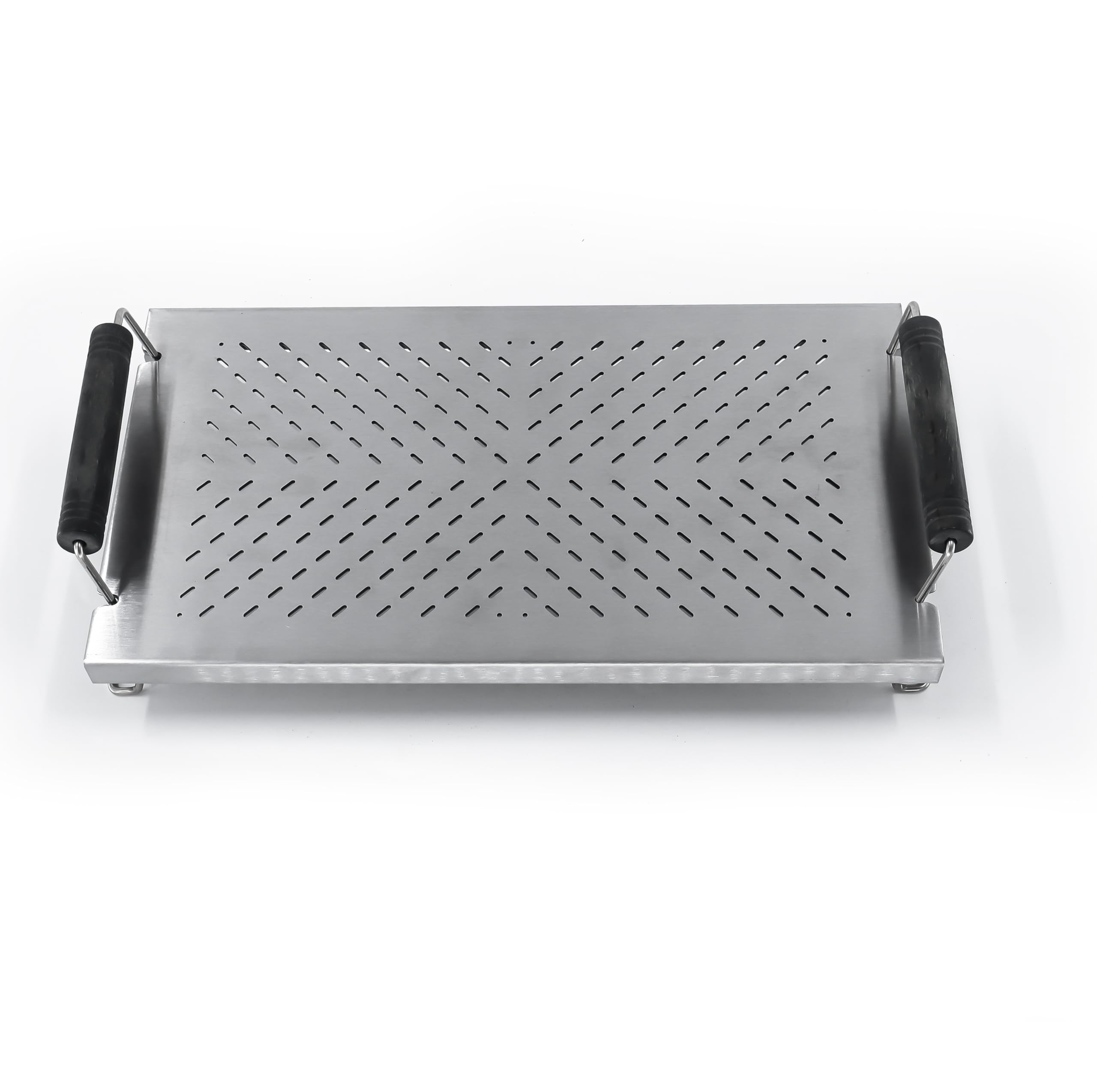 GRILLFANCY Adjustable Grill Warming Rack with silicone feet on a grill