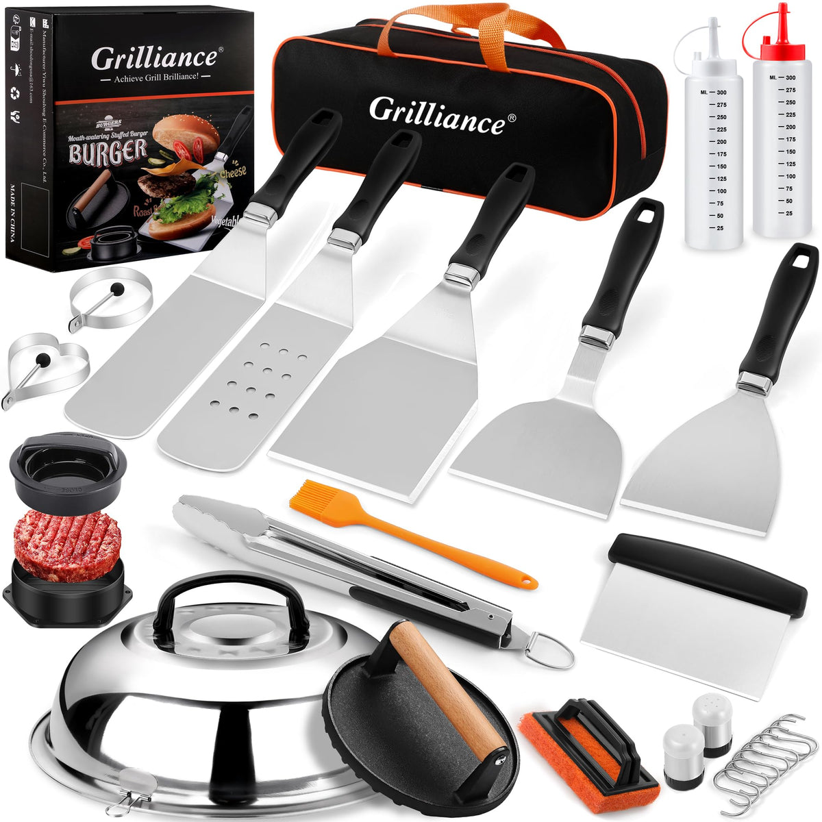 Grilliance 27pcs Griddle Accessories Kit with portable bag
