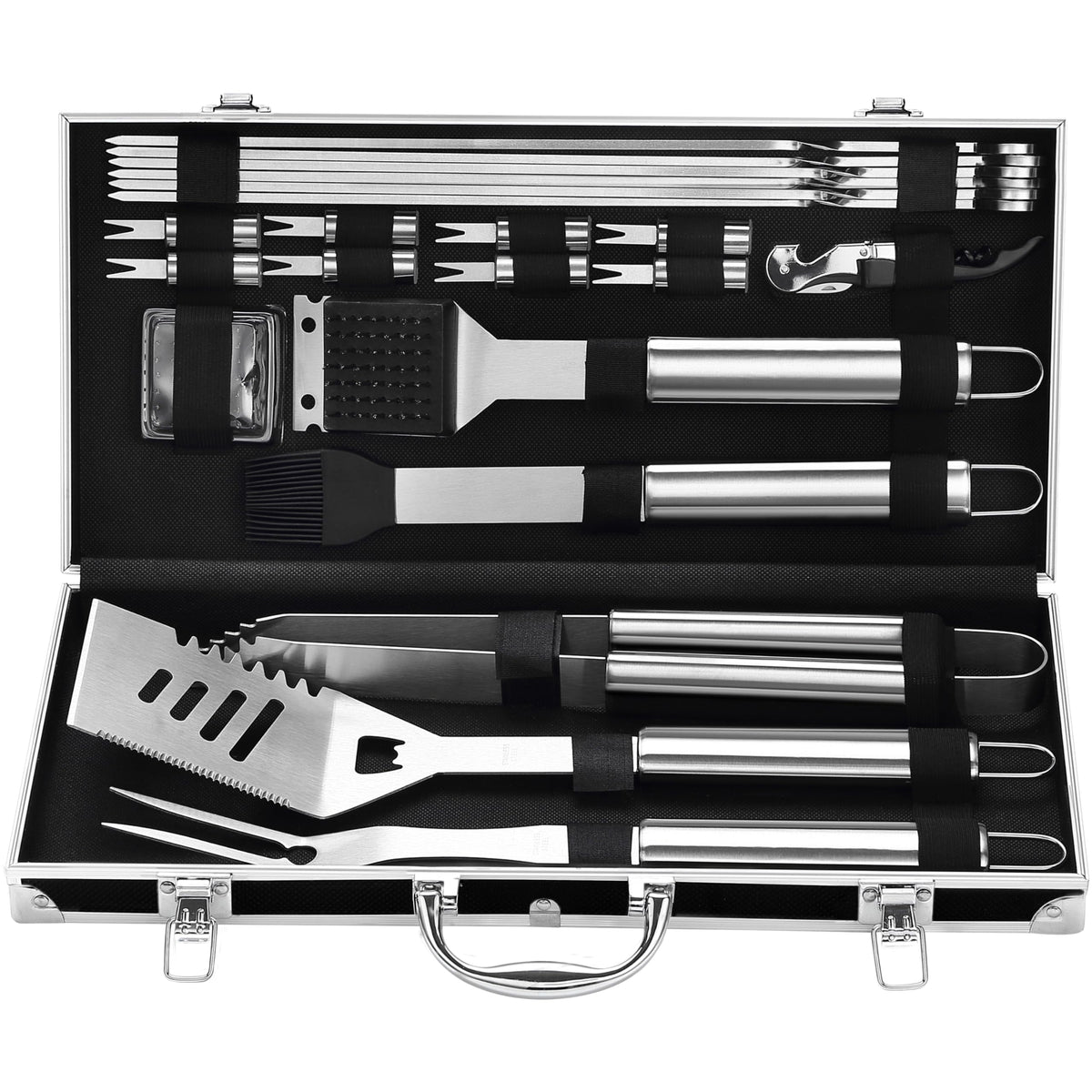 Grilljoy 22PCS BBQ Accessories Set in black aluminum case