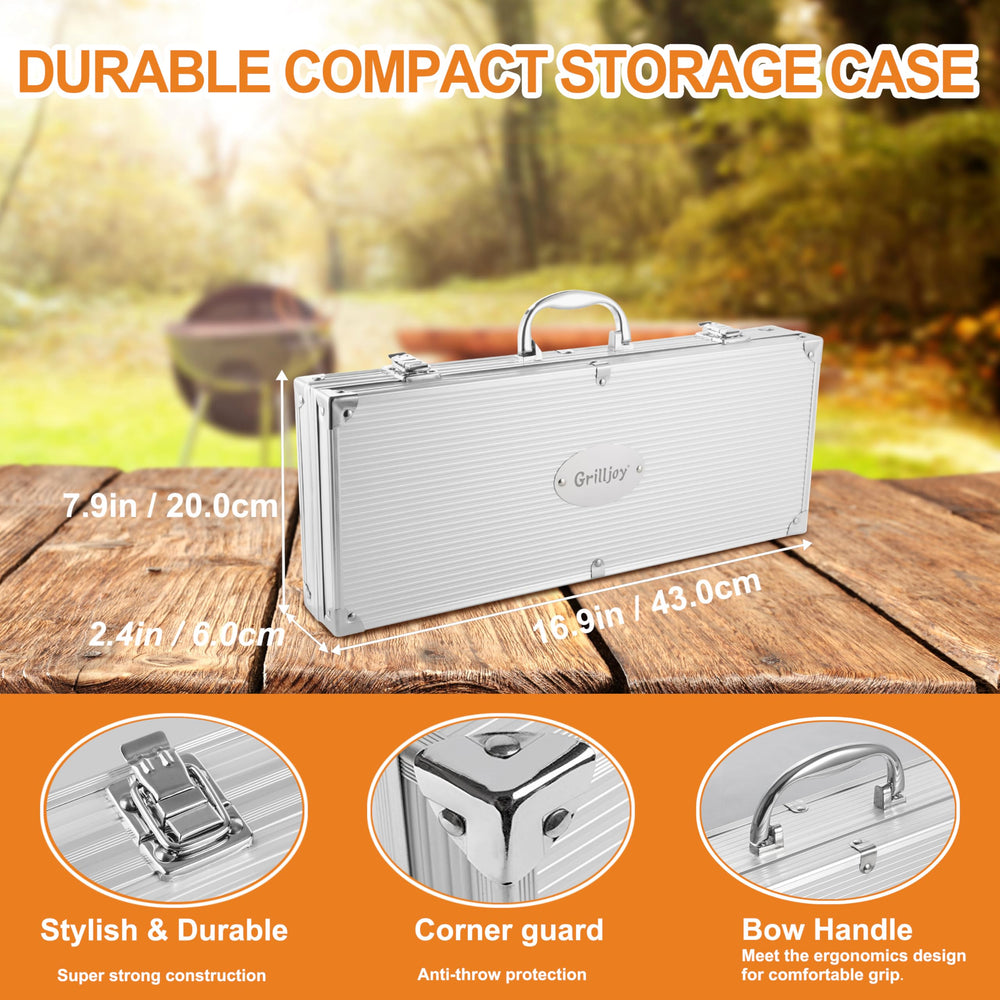 grilljoy BBQ tools in portable aluminum case